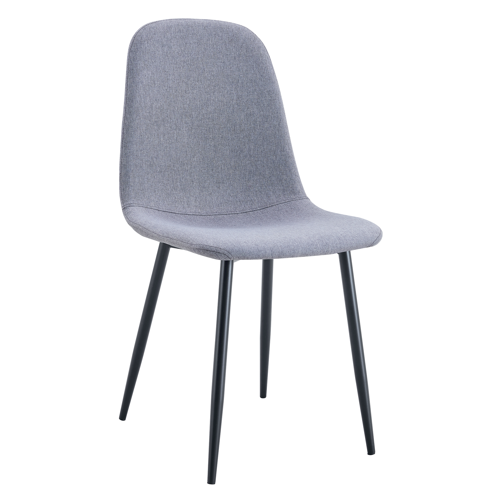Luxury Simple Chair Black Linen Dining Chair  (Set of 4)