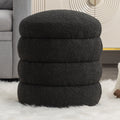 Boucle/Velvet Round Ottoman Footrest Stool