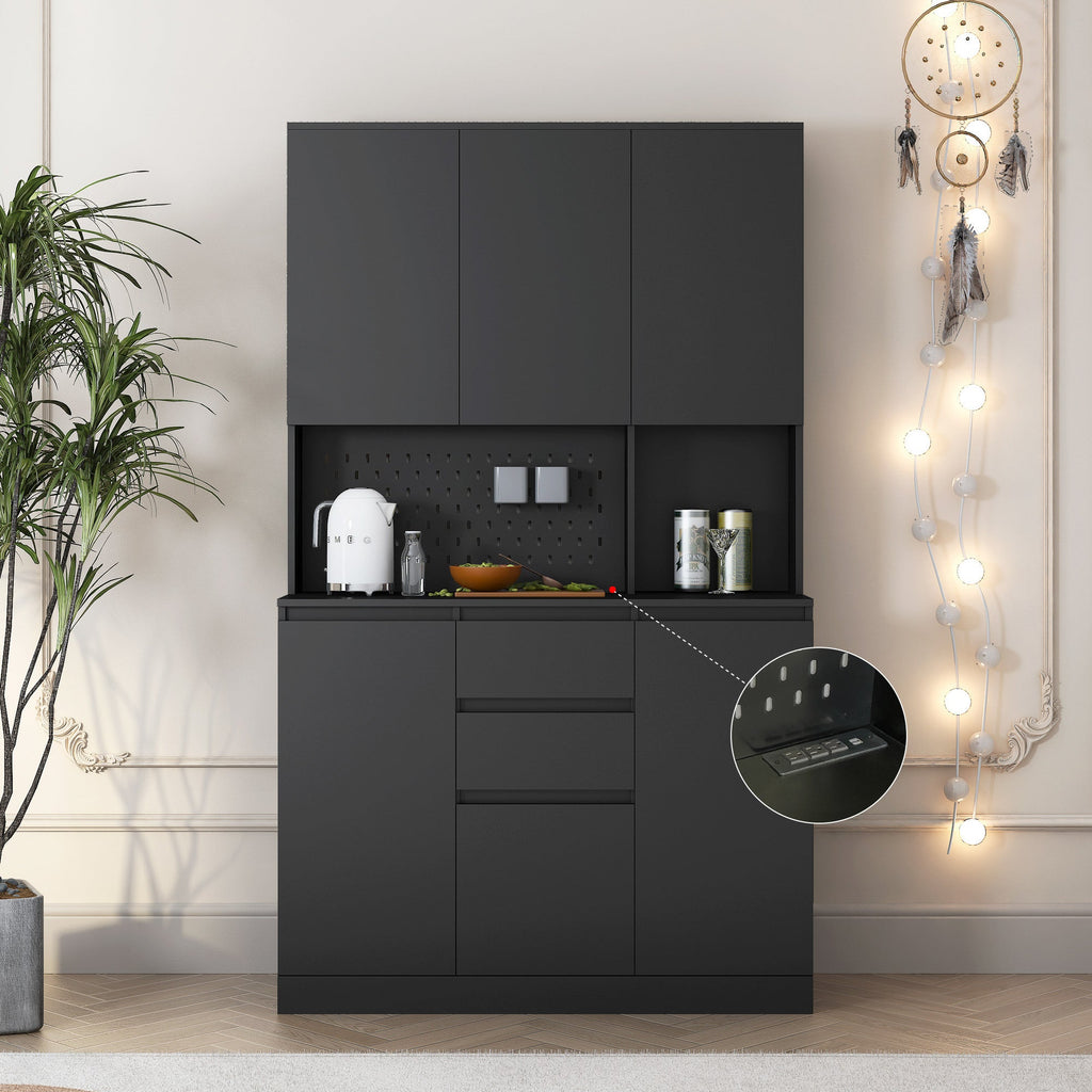 74" Freestanding Kitchen Pantry Cabinet