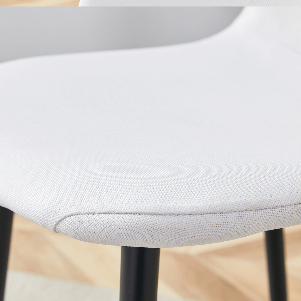 Luxury Simple Chair Black Linen Dining Chair  (Set of 4)