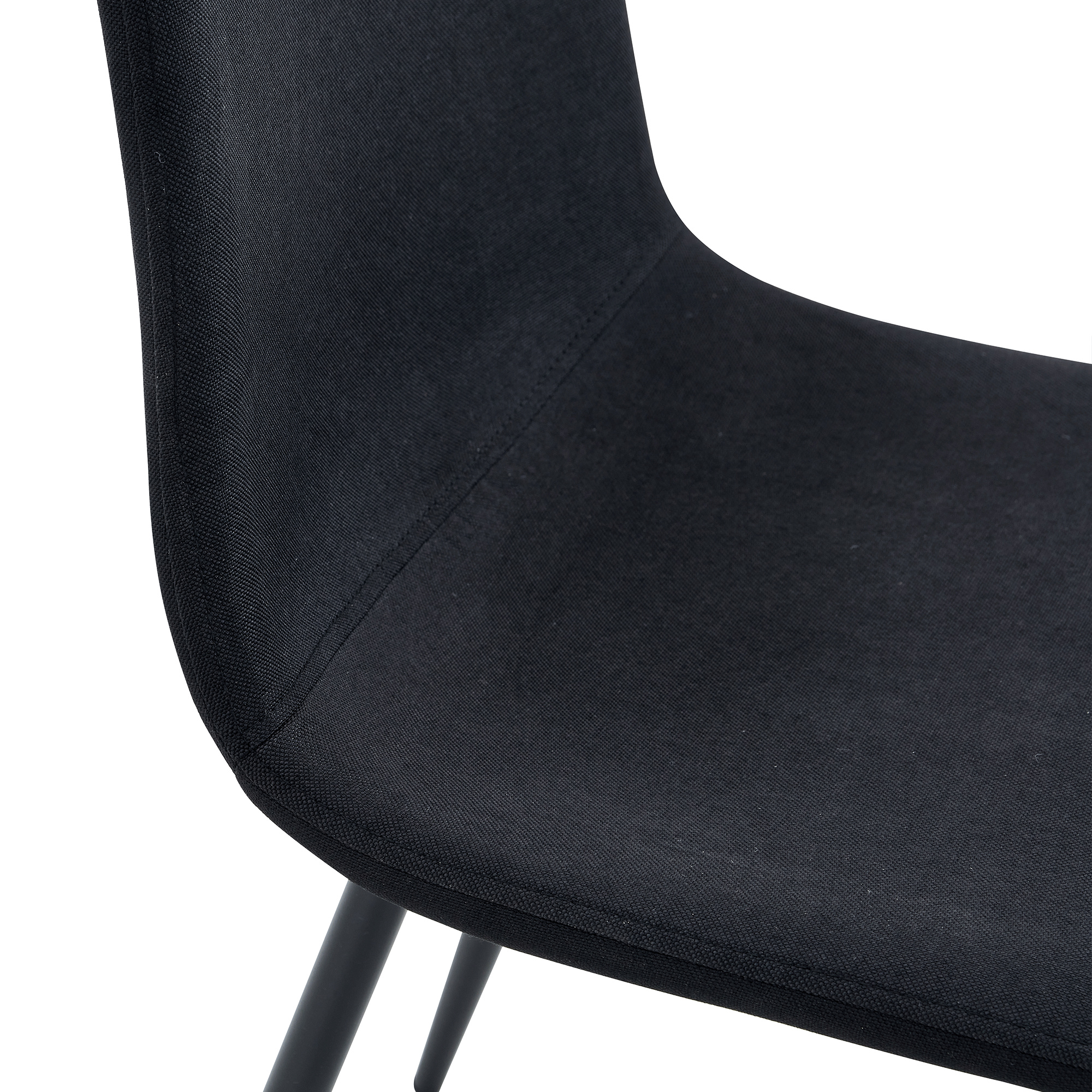Luxury Simple Chair Black Linen Dining Chair  (Set of 4)