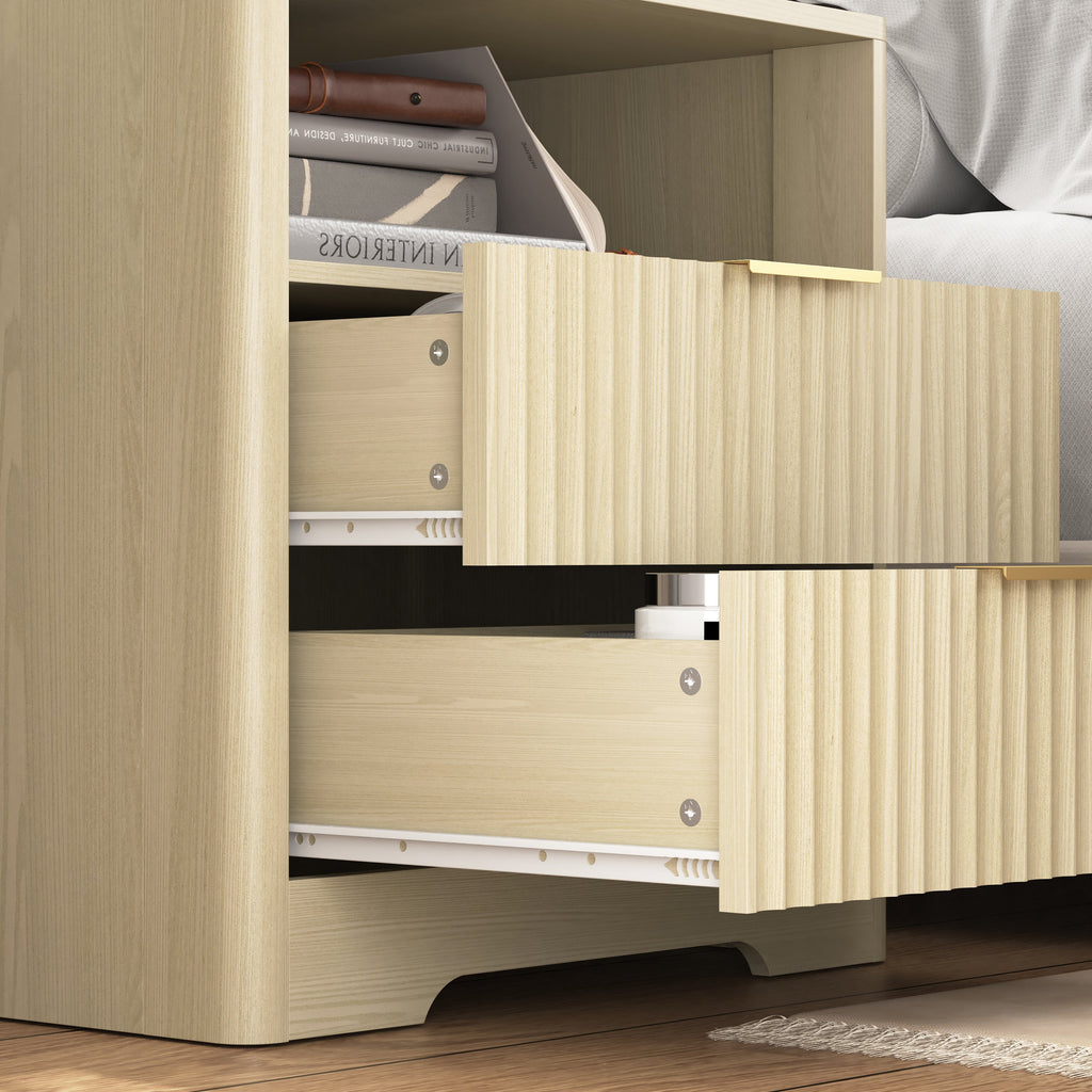 Smart Nightstand with Charging Station for Bedroom