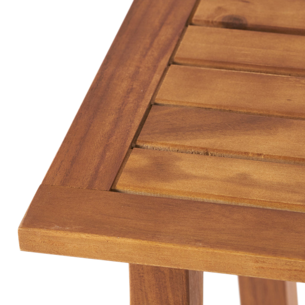 Kinesis Outdoor Side Table with Slatted Top and Wood Frame