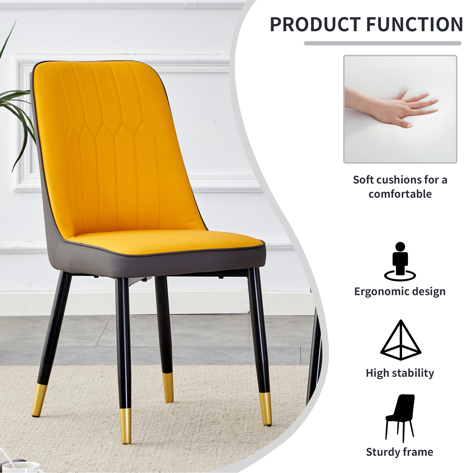 Modern PU Artificial Leather Dining Chairs (Set of 4)