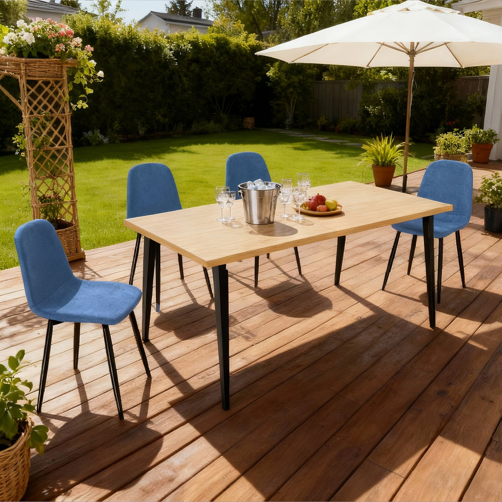 63-inch Farmhouse Industrial Dining Table Set