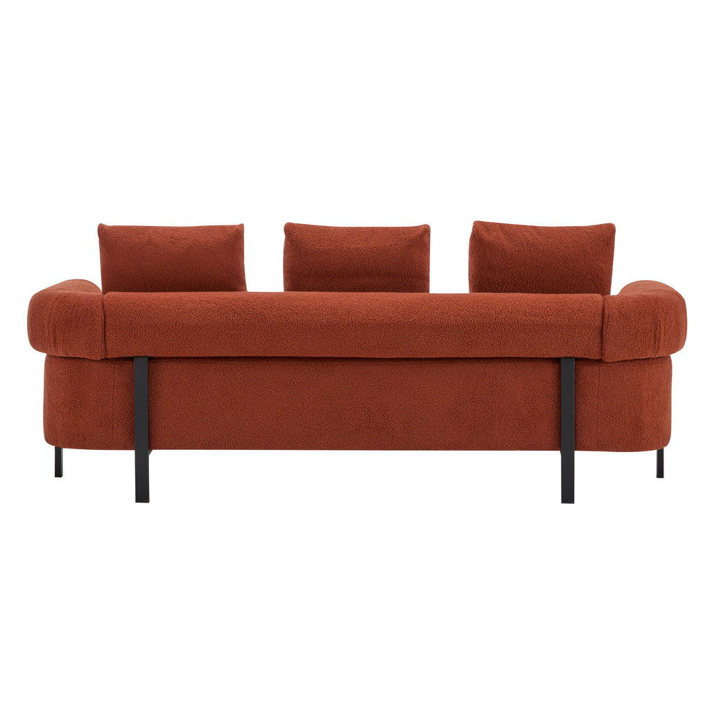 78' Modern Upholstered Sofa with 3 Plush Pillows