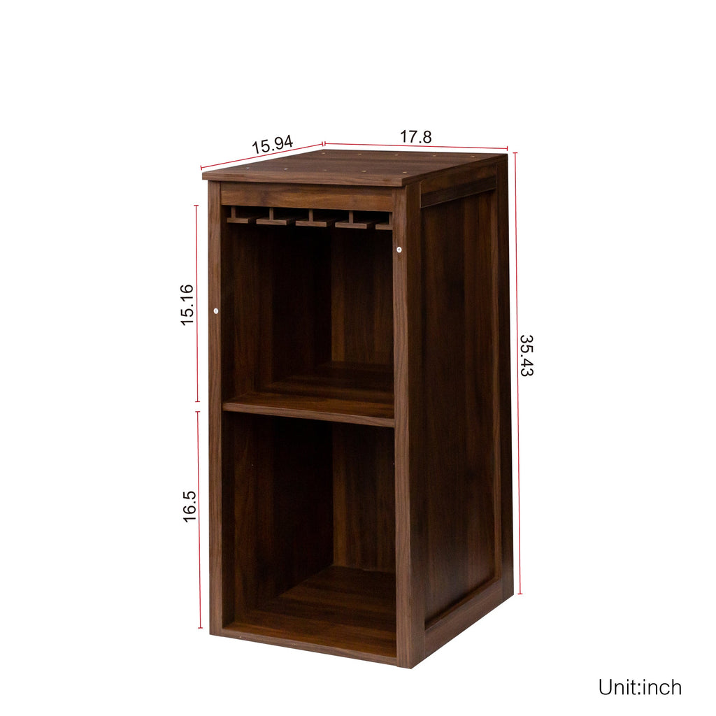 Brown Walnut Color Modular Wine Bar Cabinet