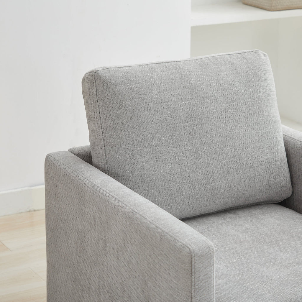 Modern Square Chenille Upholstered Swivel Accent Chair