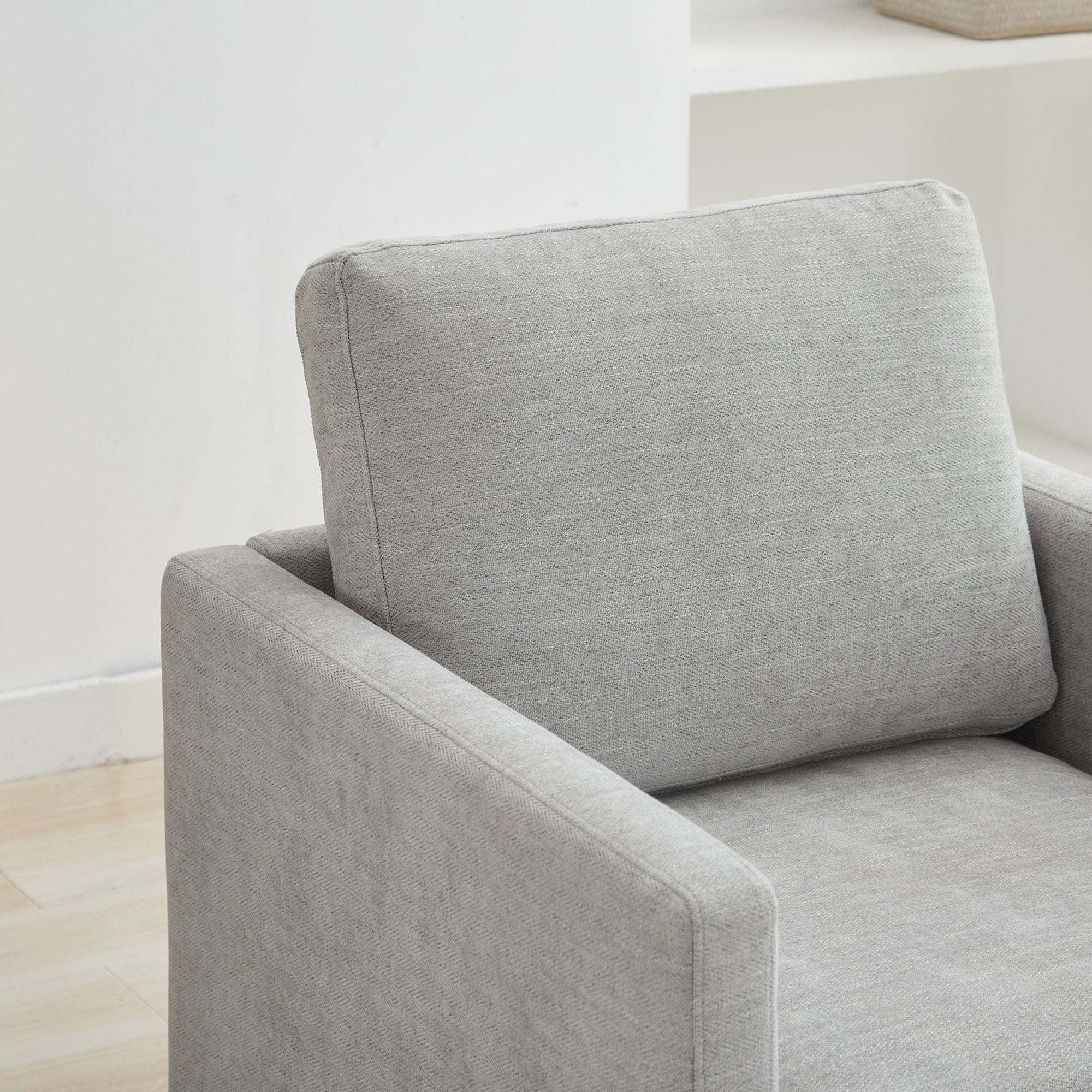 Modern Square Chenille Upholstered Swivel Accent Chair