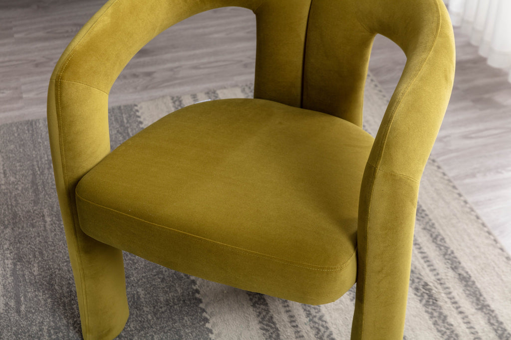 Contemporary Velvet Fabric Upholstered Accent Side Chairs (Set of 2)