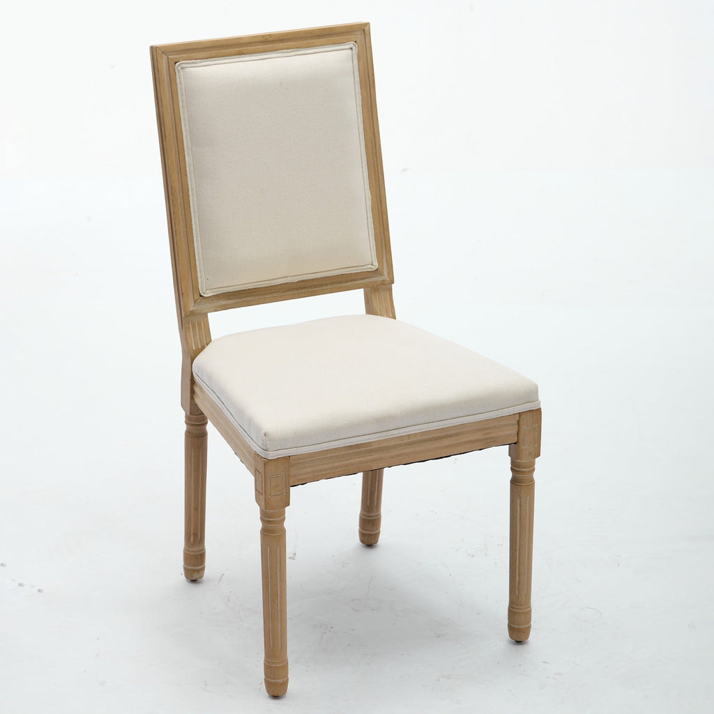 French Louis Dining Chairs with Square Backrest (Set of 2)