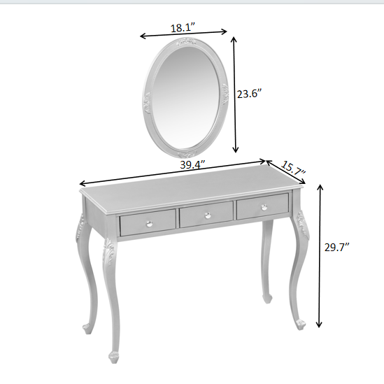 Luxury Makeup Vanity Desk with Oval Mirror