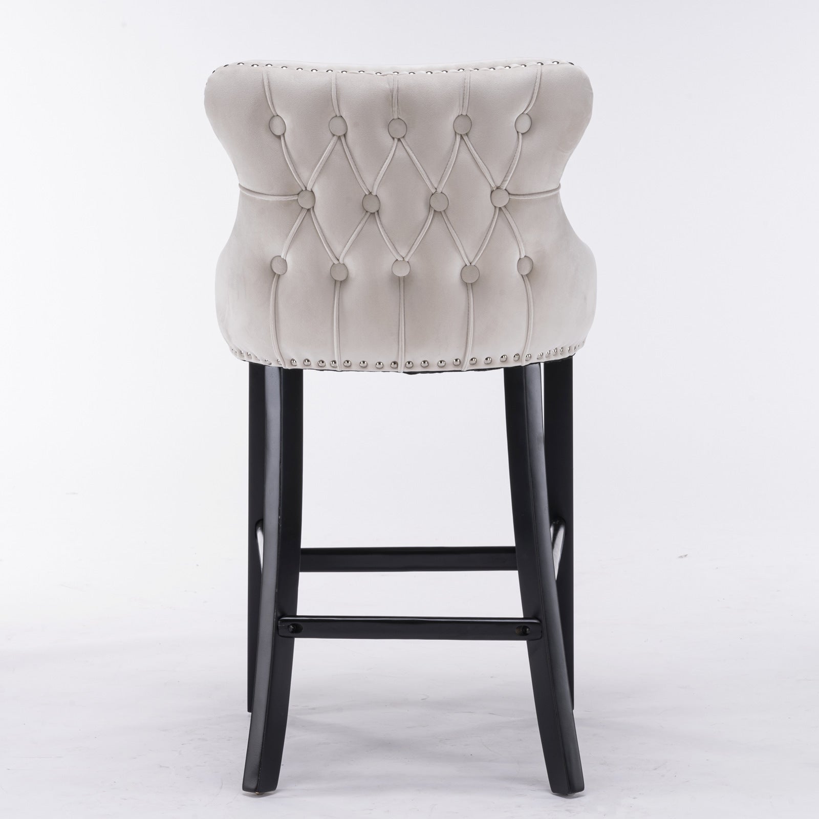 Leisure Style Velvet Upholstered Wing-Back Barstools (Set of 2)