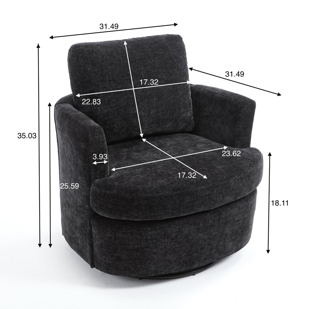 Swivel Chenille Fabric Sofa Chair
