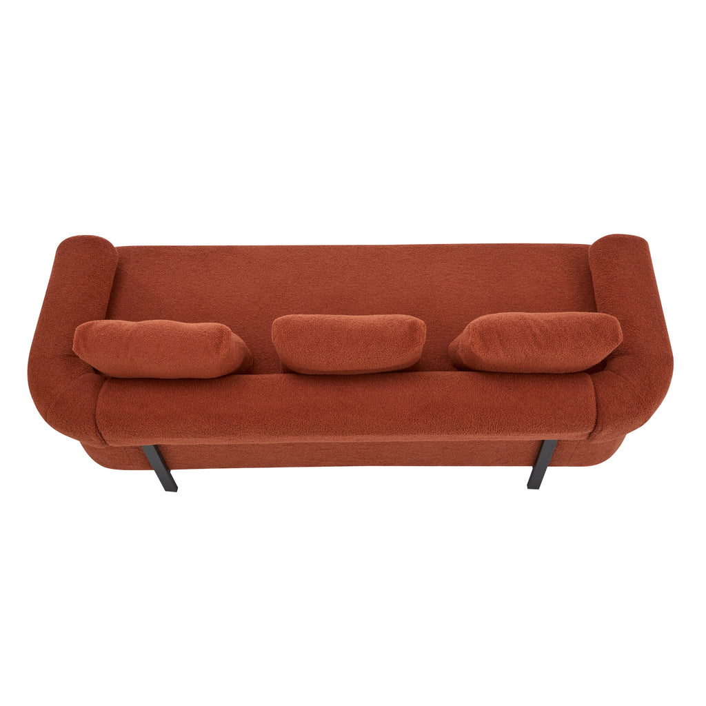 78' Modern Upholstered Sofa with 3 Plush Pillows