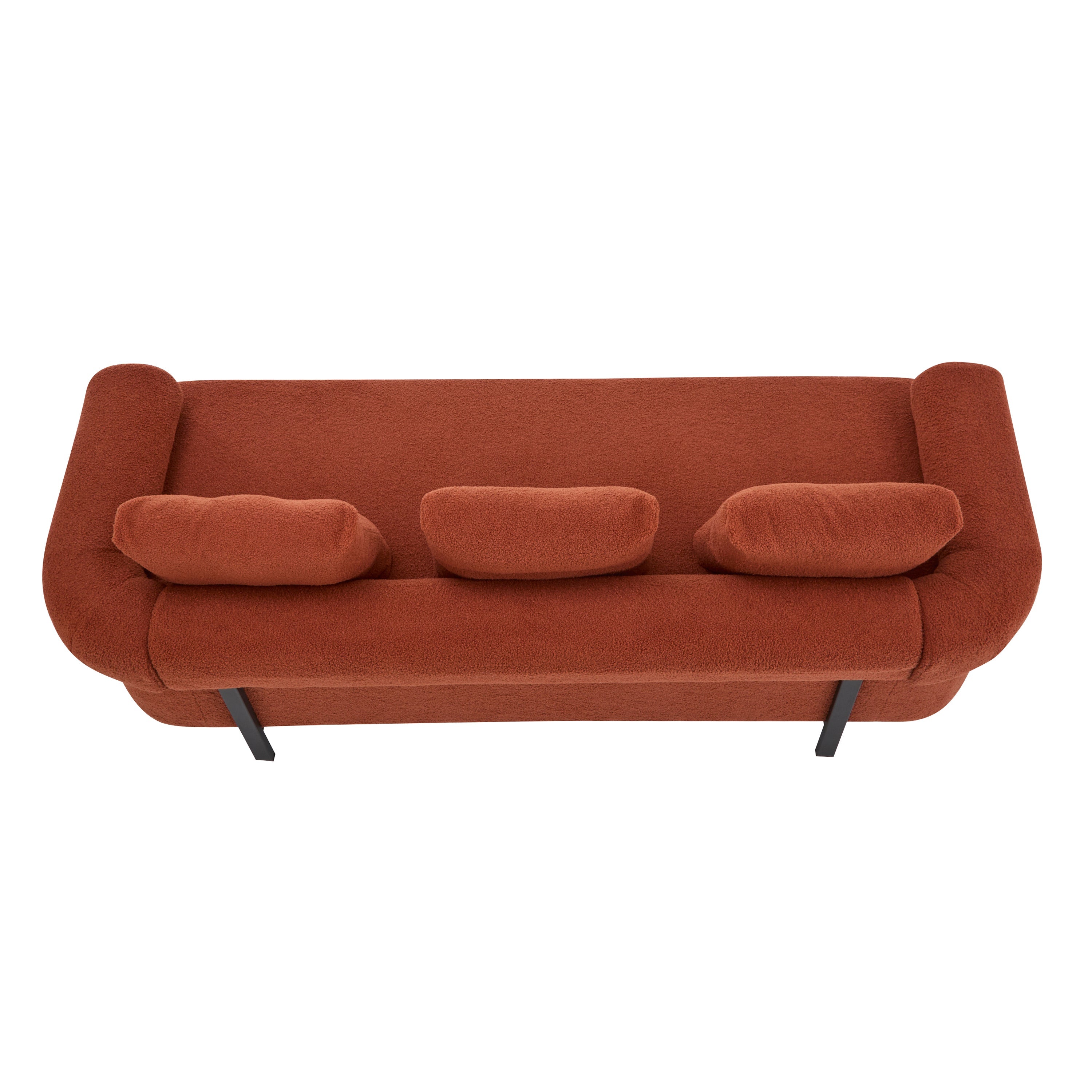 78' Modern Upholstered Sofa with 3 Plush Pillows