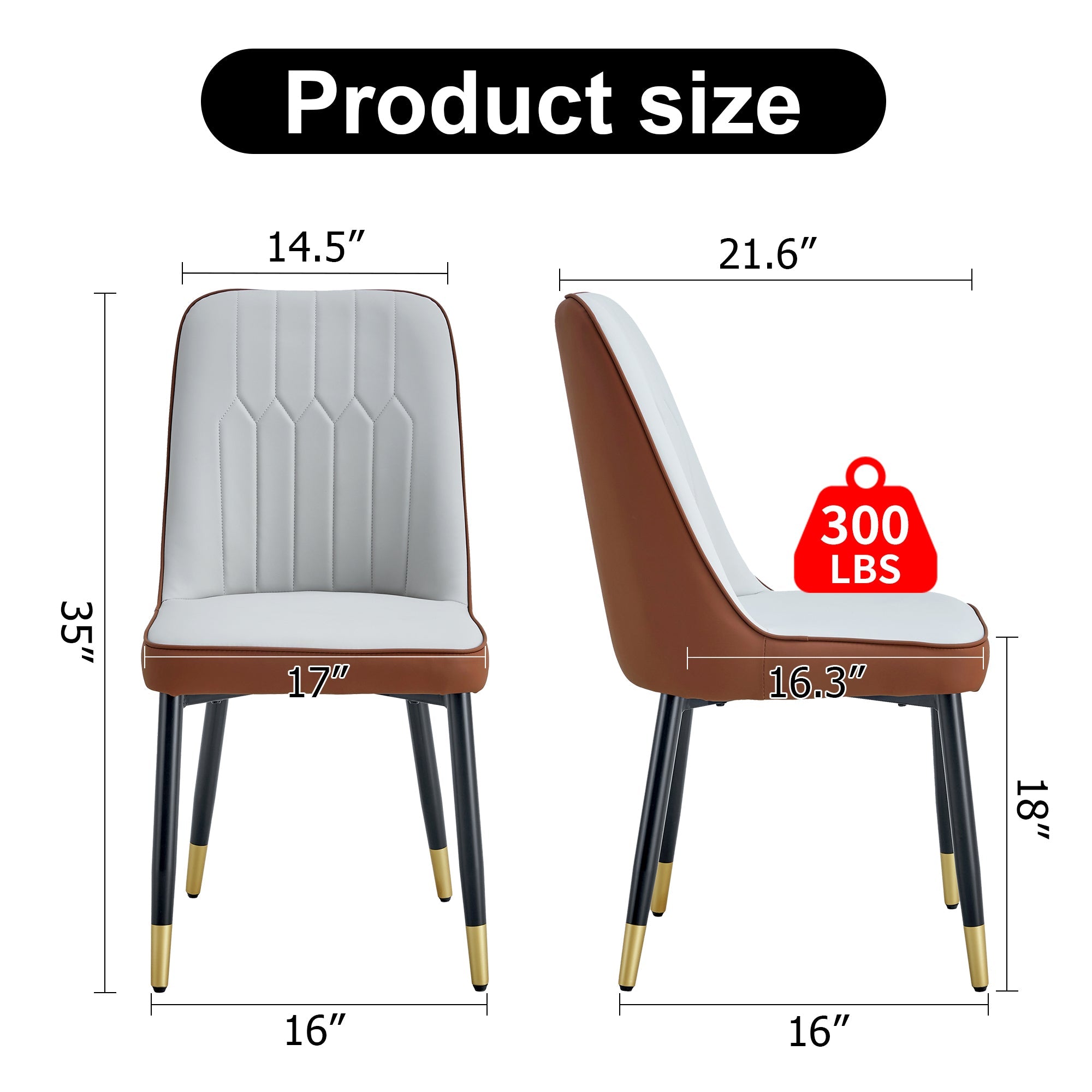 Modern PU Artificial Leather Dining Chairs (Set of 4)