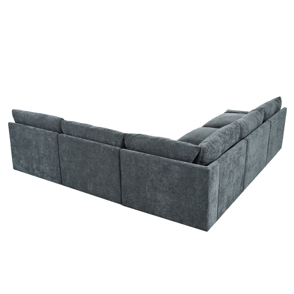 115.5' Modular Deep Gray Sectional Sofa