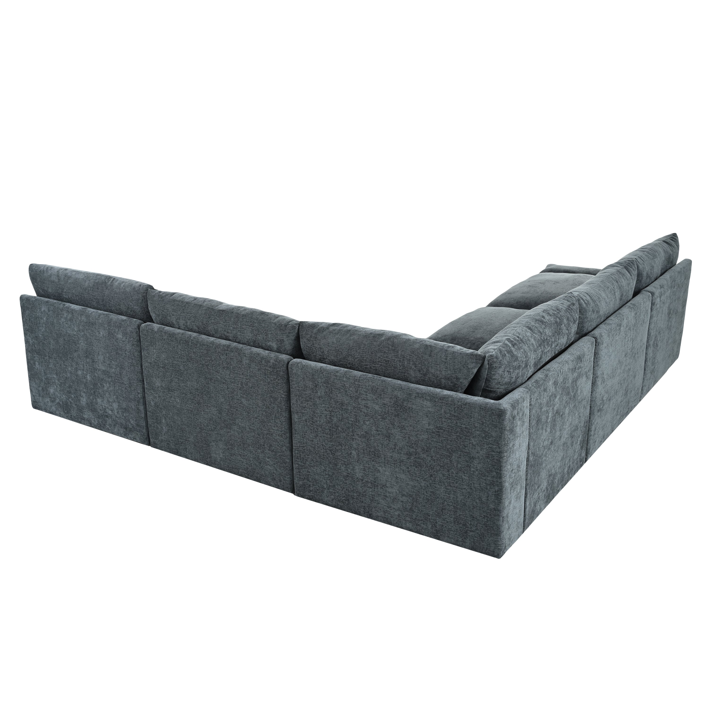 115.5' Modular Deep Gray Sectional Sofa