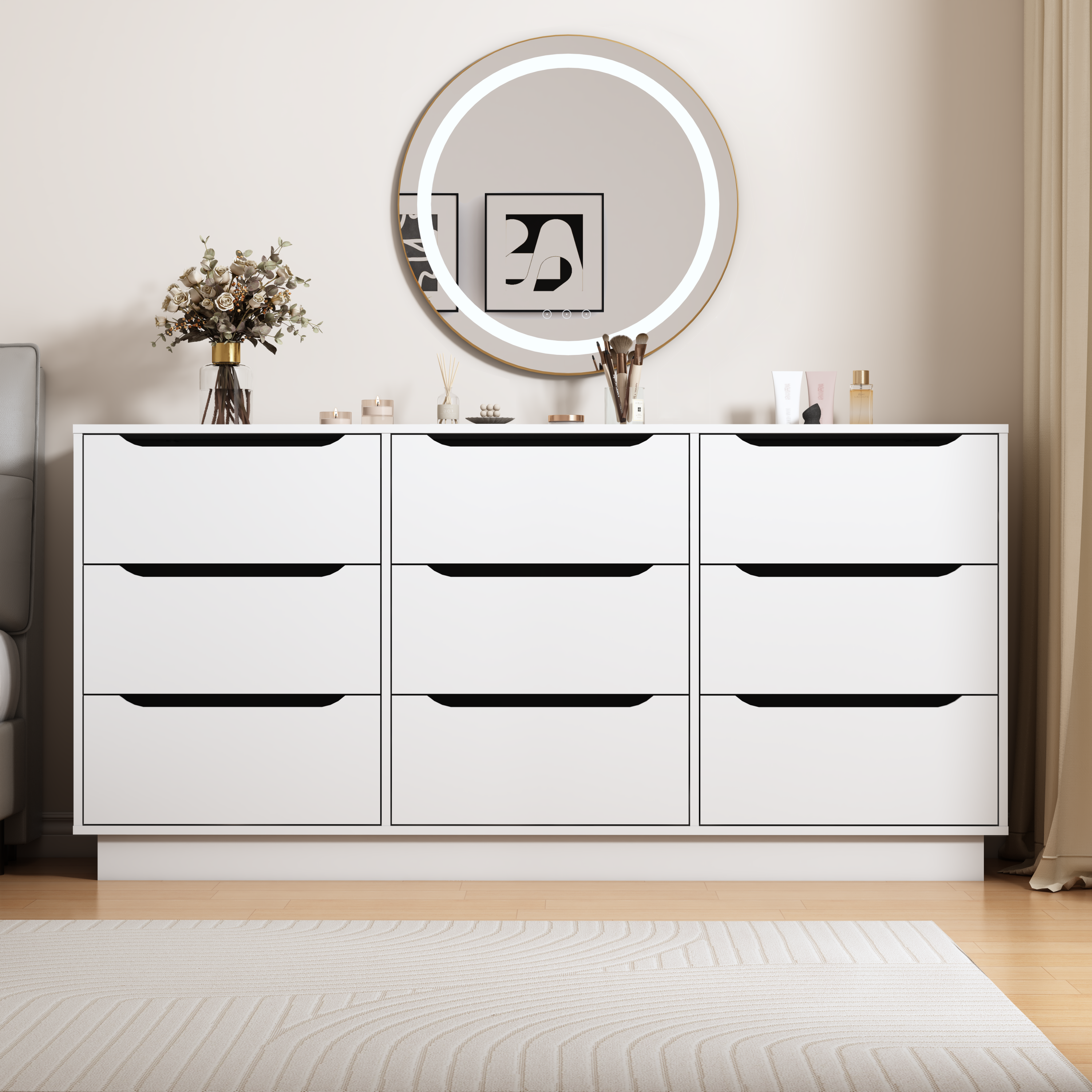 9 Drawer Dresser for Bedroom with Deep Drawers