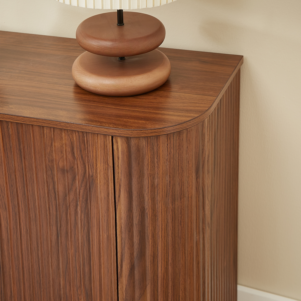 58' Wavy Curve Sideboard-Multifunctional Cabinet with Wine Storage