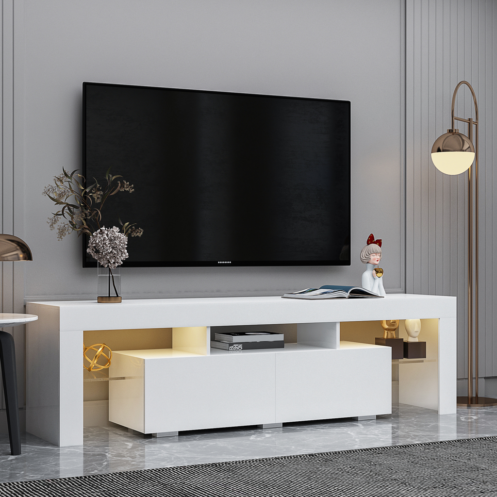 Modern Remote Control 20 Colors LED Lights TV Stand