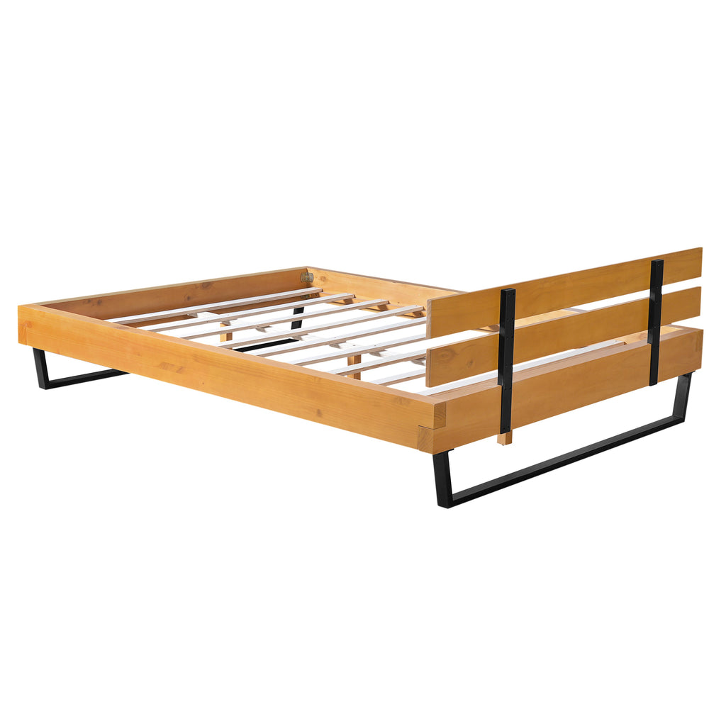 Natural Pine Wood Queen/King Size Bed Frame