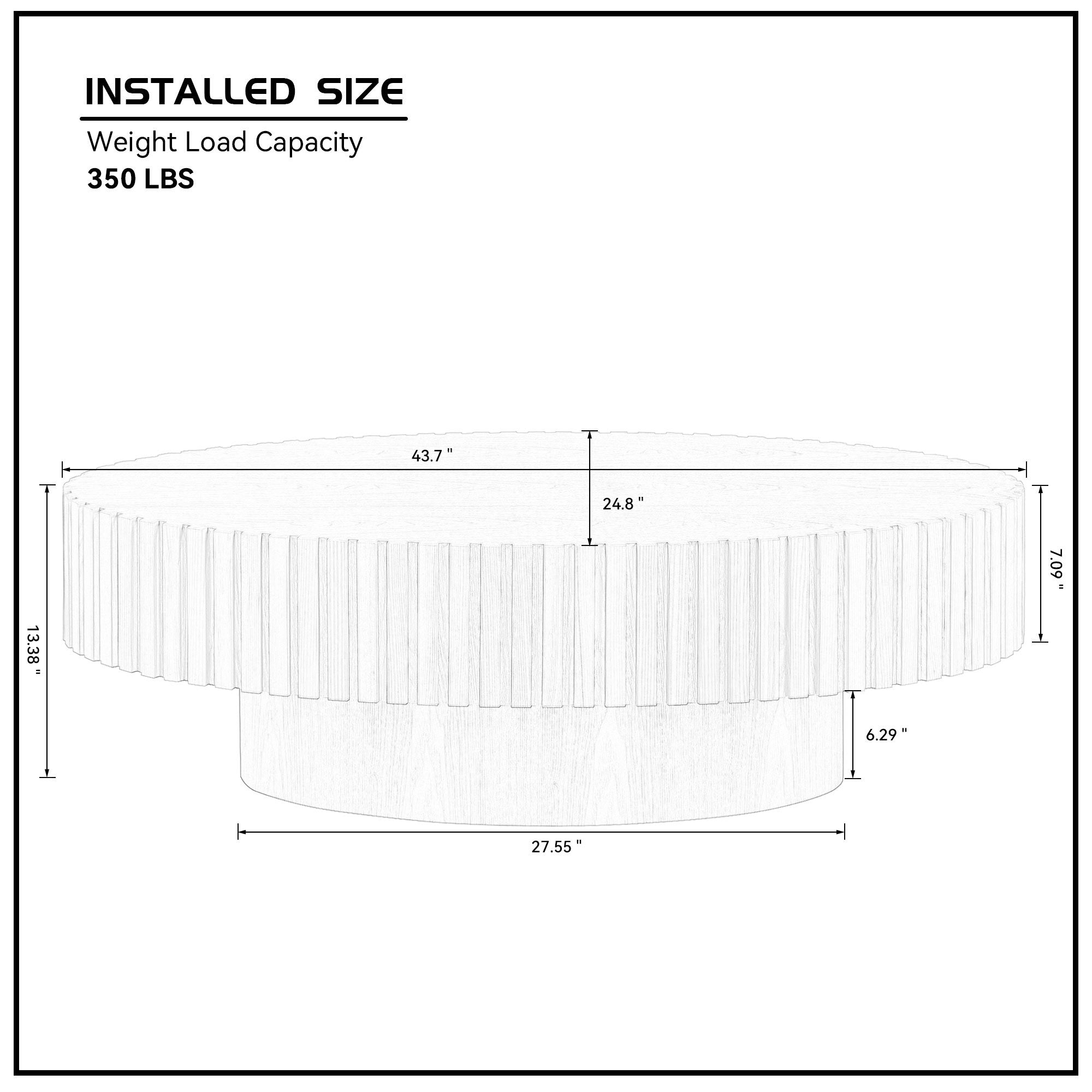 Modern MDF Handcraft Oval Coffee Table