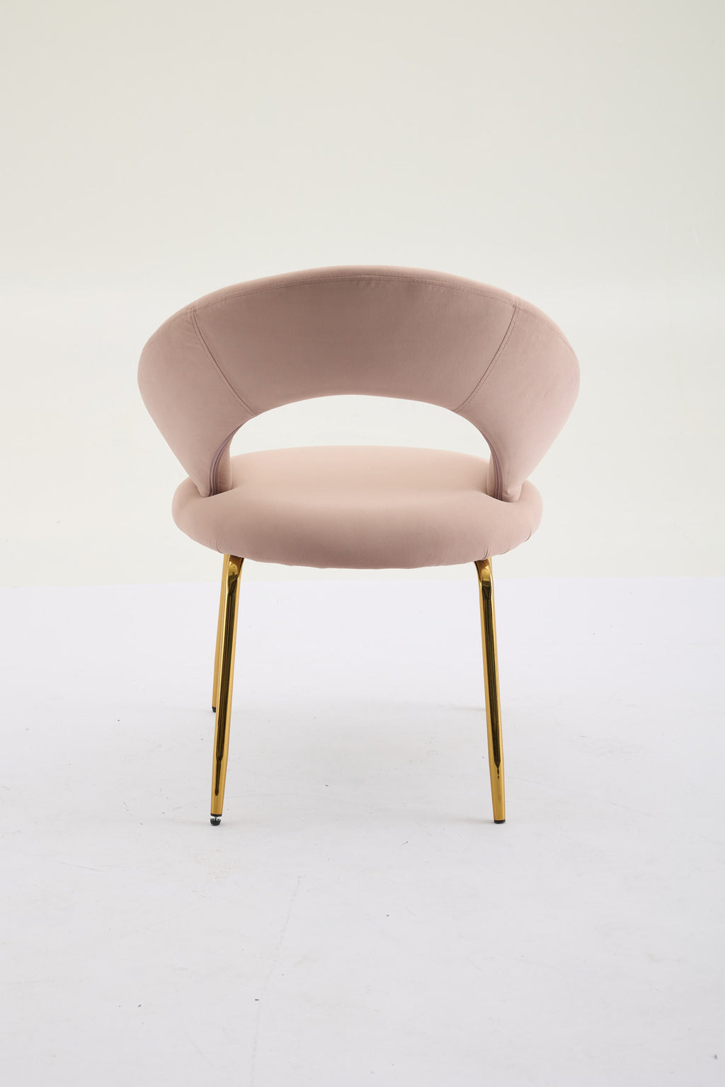 Velvet/Teddy Fabric Dining Chairs with Curved Backrest