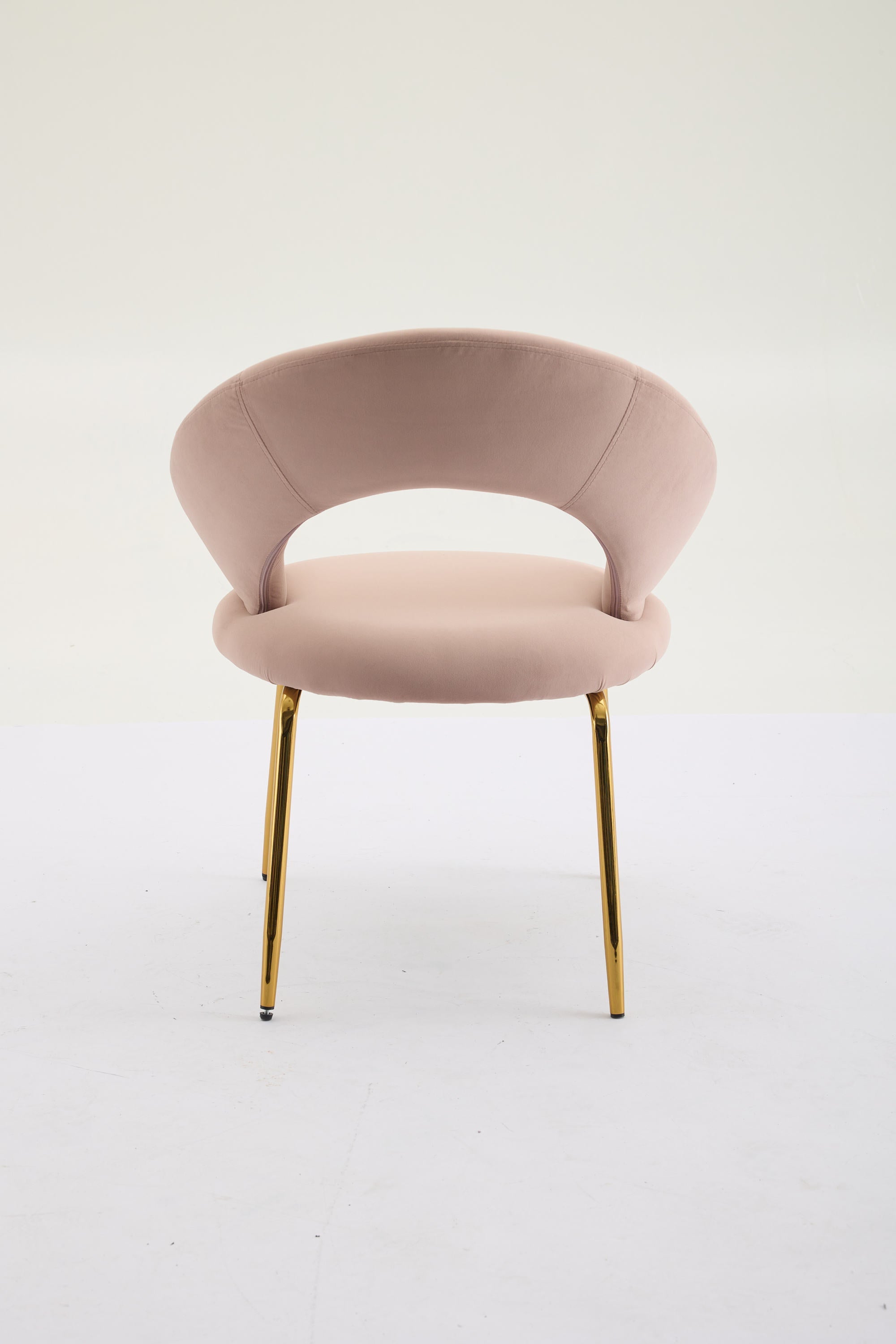 Velvet/Teddy Fabric Dining Chairs with Curved Backrest