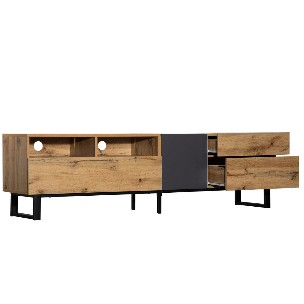 Modern TV Stand for 80'' TV with Double Storage Space