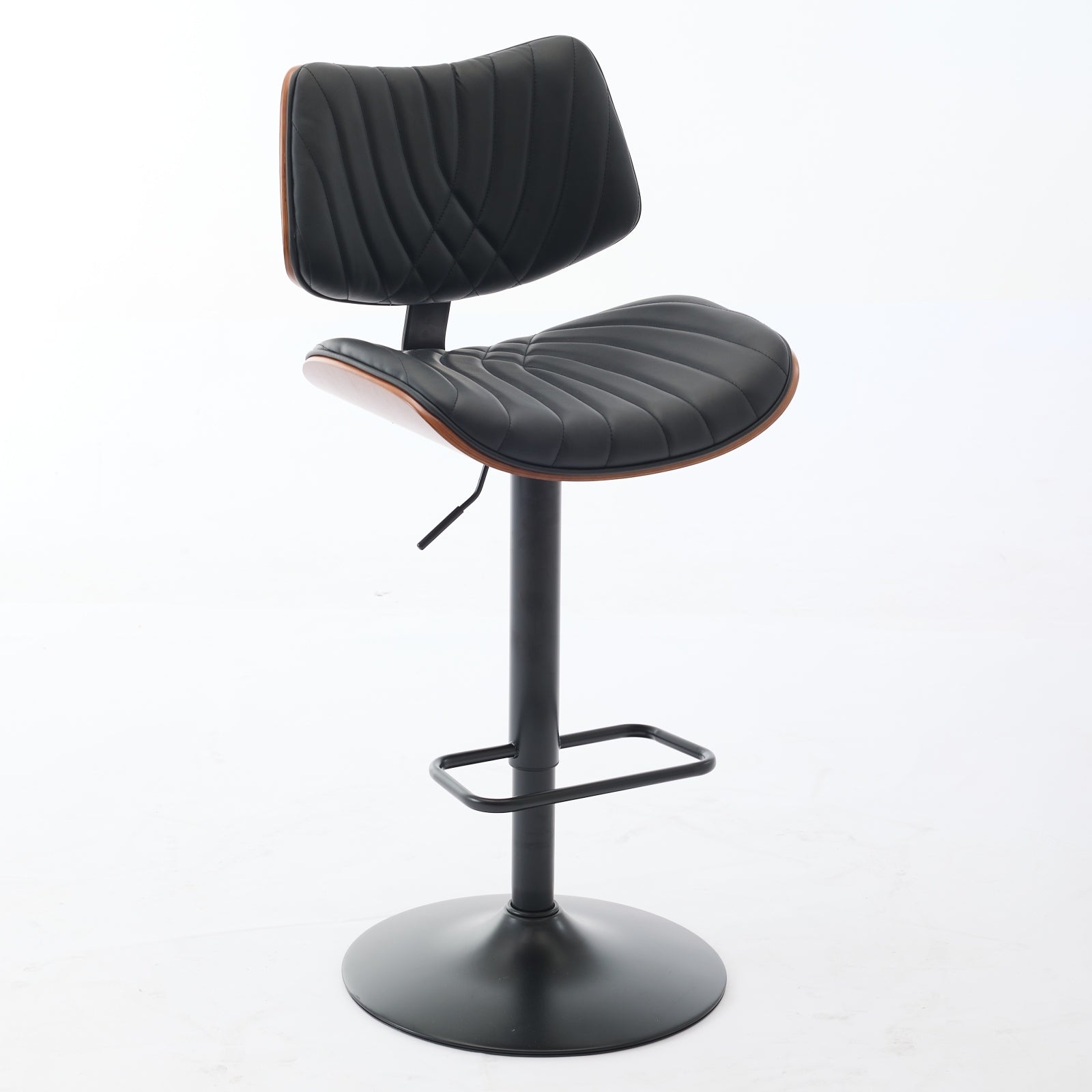 Mid Century Walnut Bentwood Bar Stools (Set of 2)