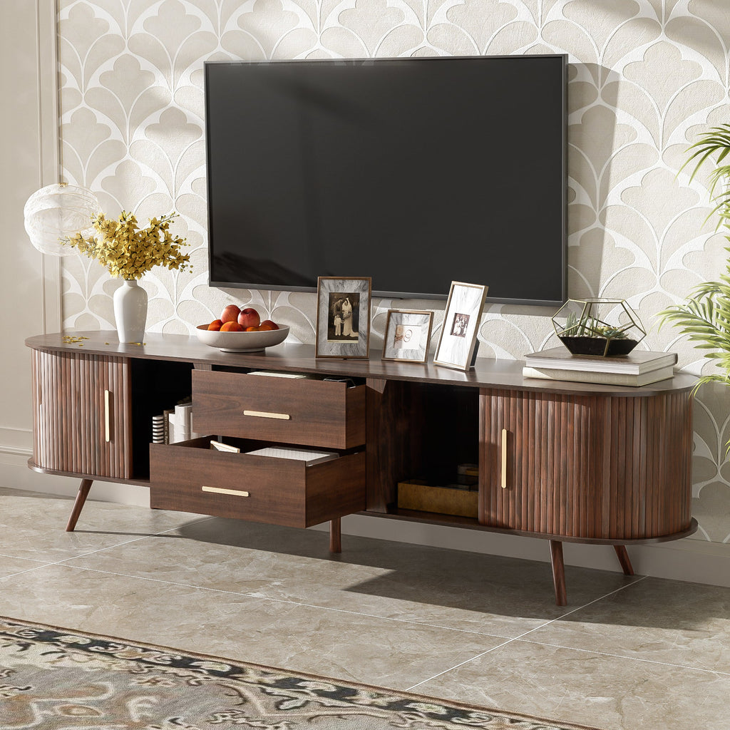 Mid-Century Modern TV Stand for 80' TV