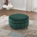31.5'W Upholstered Round Ottoman with Reversible Lid