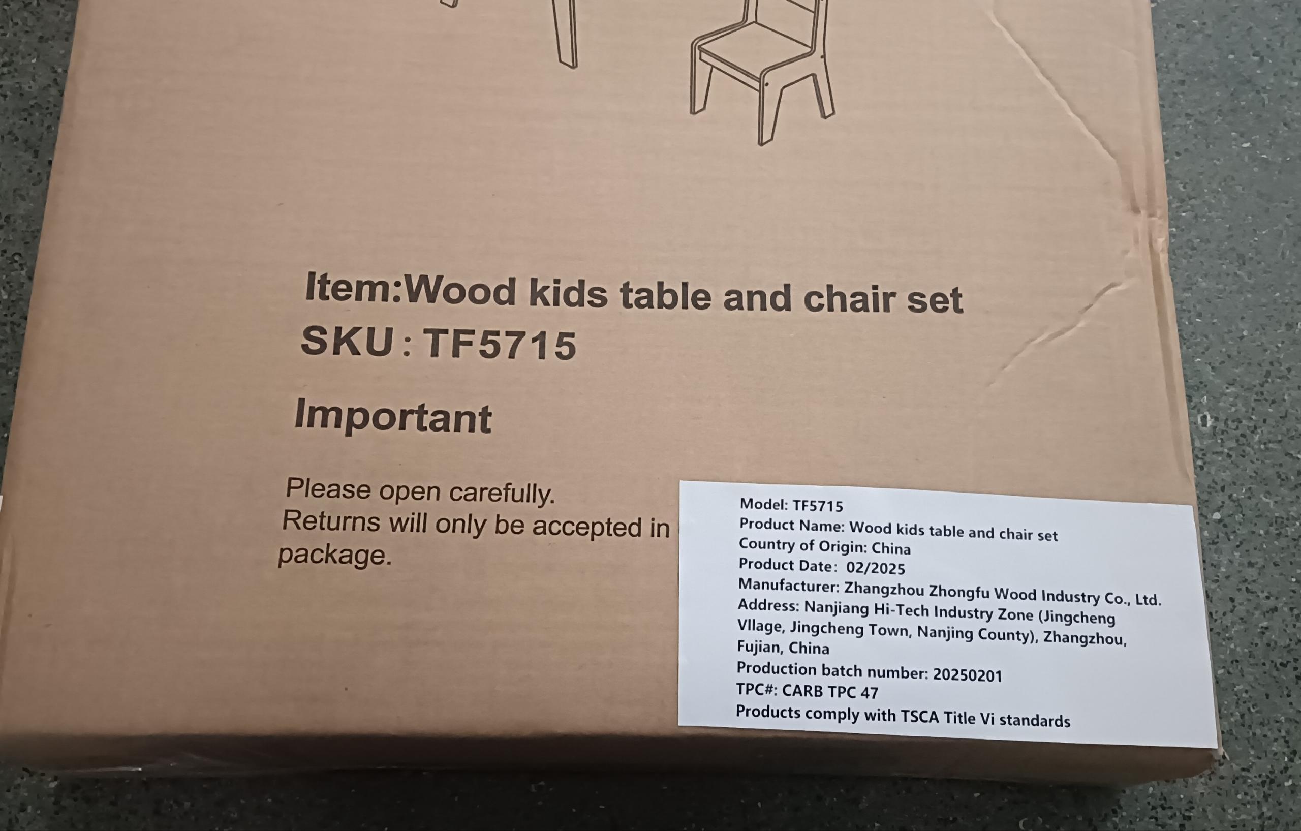 Kids Wooden Table Set with One Chair