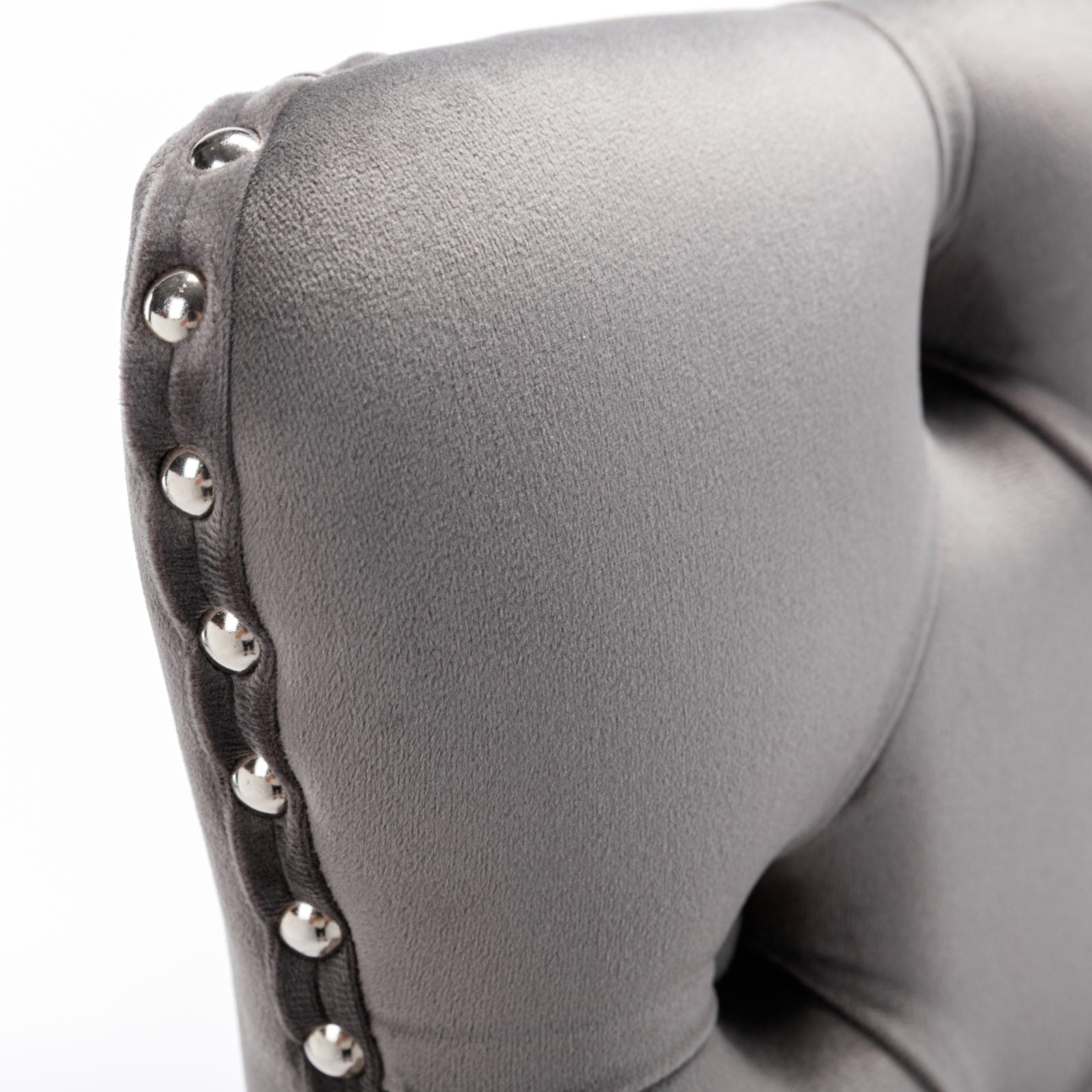 Luxury Elegant Nailhead Trim Tufted Velvet Bar Stools (Set of 2)