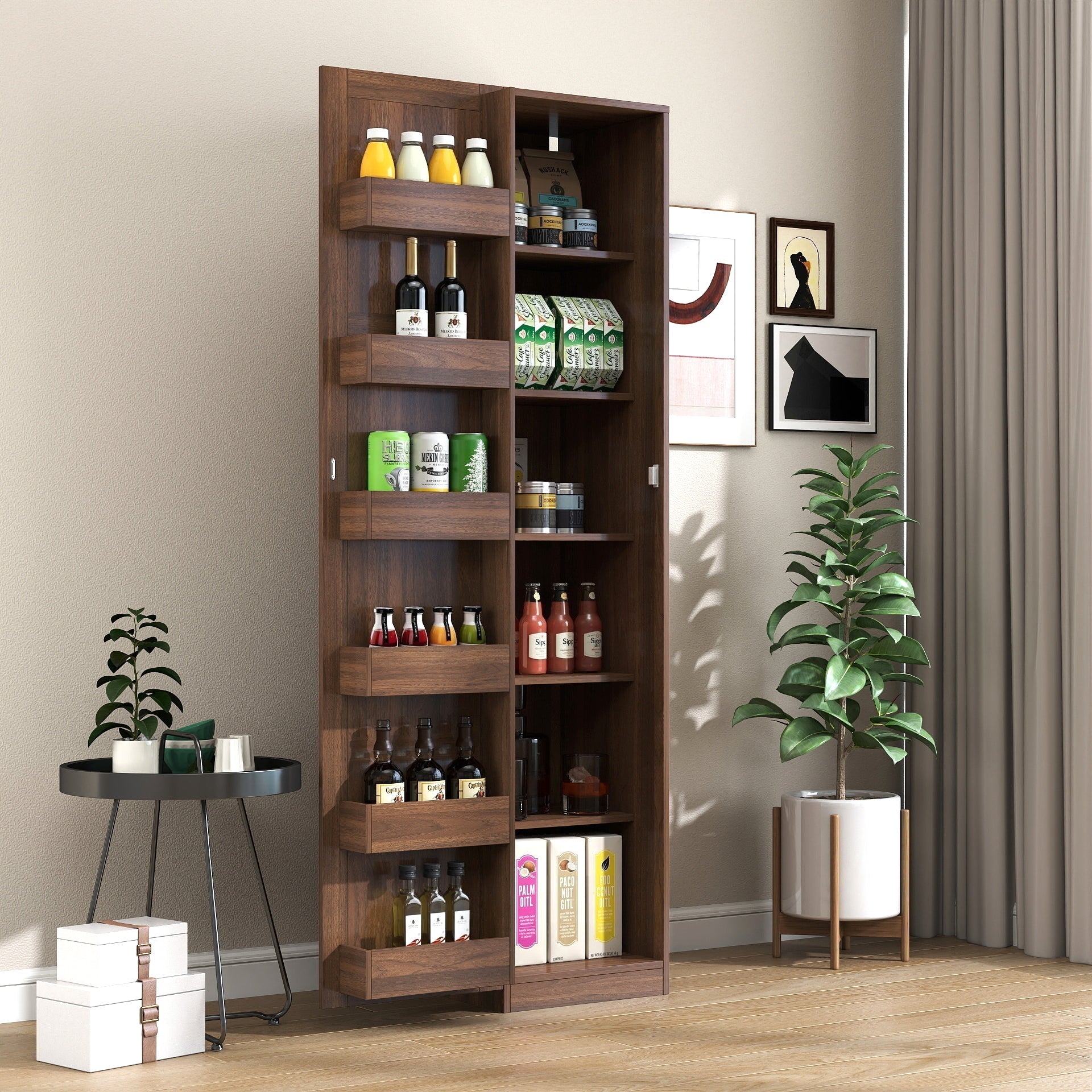Kitchen Freestanding Buffet Cupboards Sideboard with Doors & Shelves