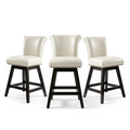 Firmoz Vintage Wingback Swivel Bar Stools with Nailhead Trim & Solid Wood Legs