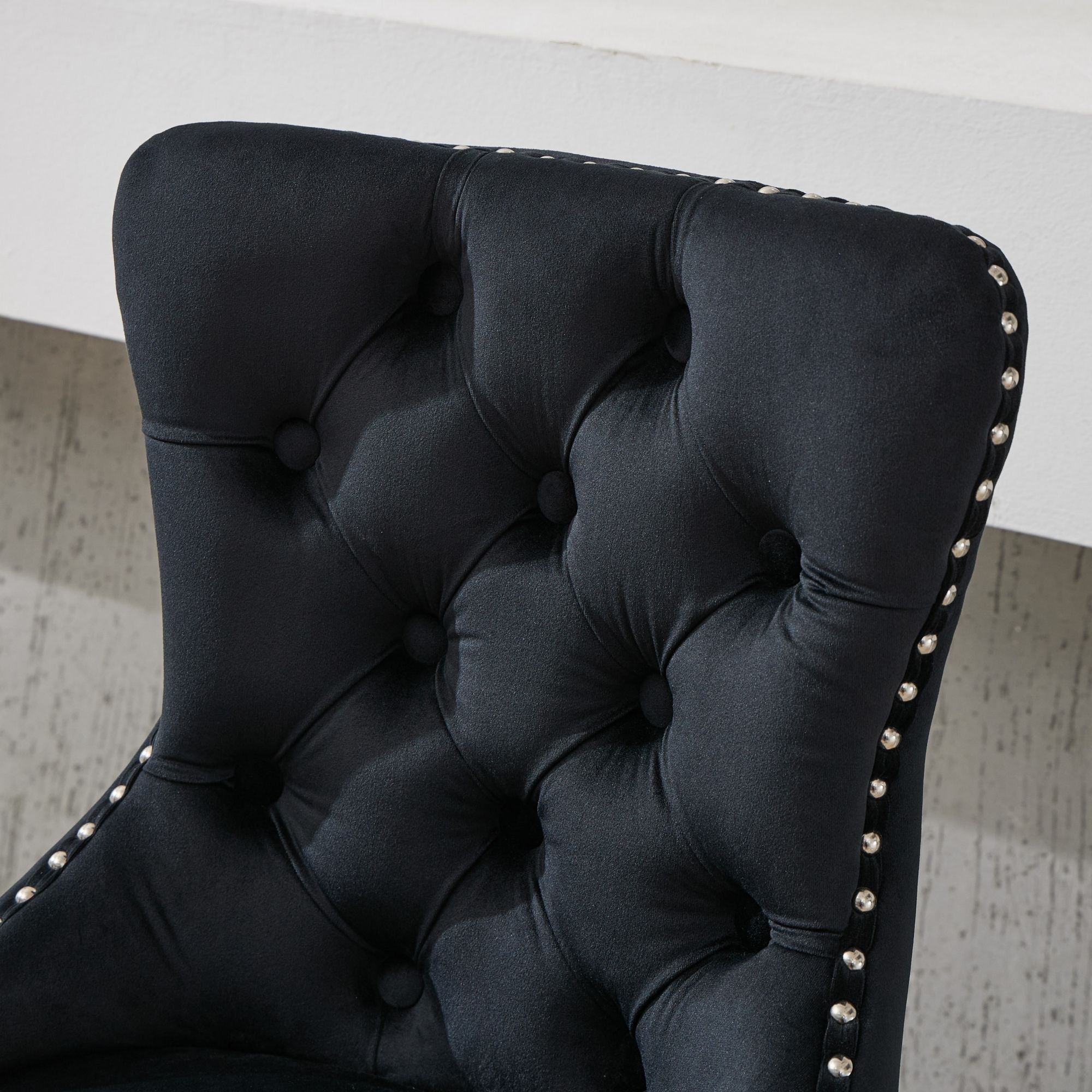 Modern Upholstered Swivel Velvet Barstools (Set of 2)