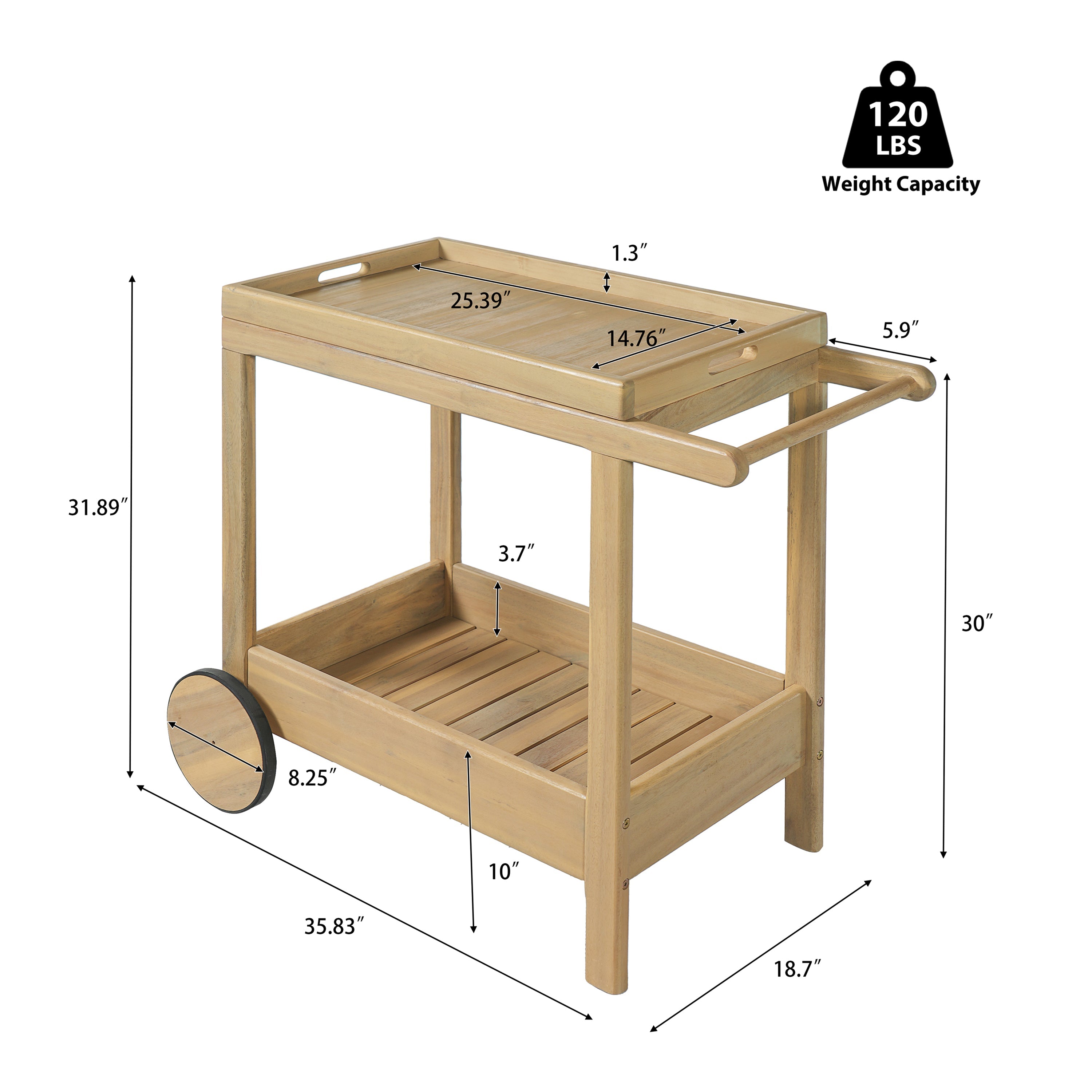 Outdood Rolling Bar Cart