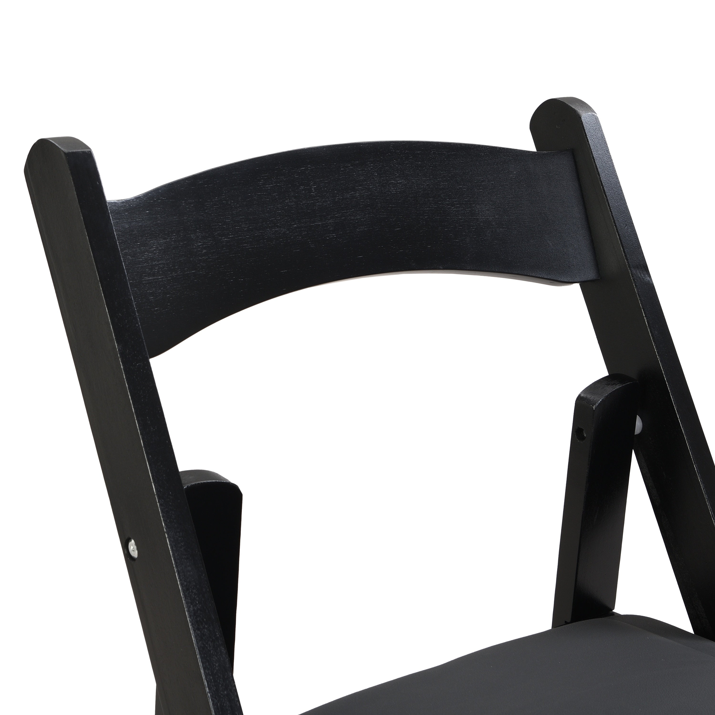 Set of 4 Folding Chairs Cushioned Solid Wood Space-Saving Dining Chairs