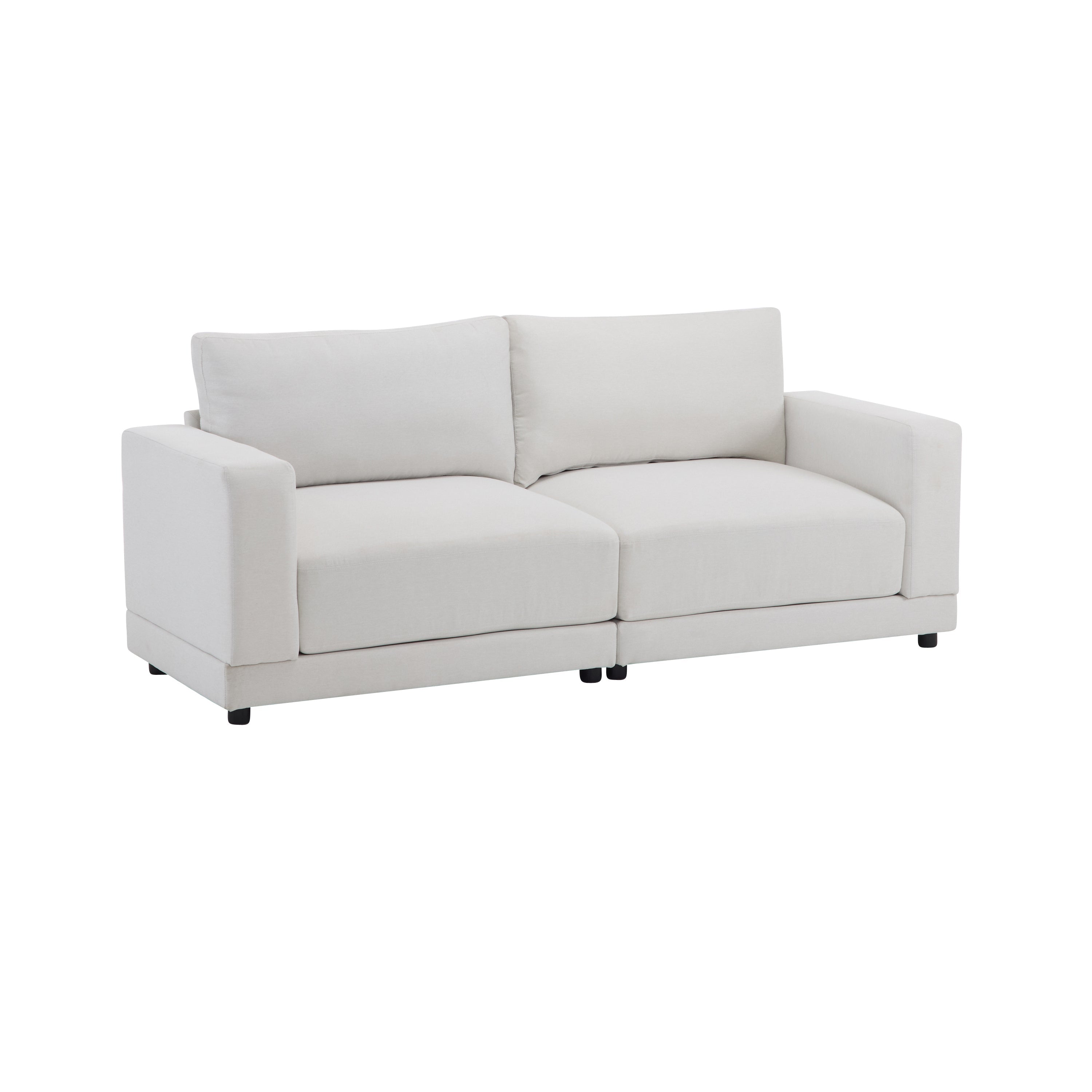 81'' Modern Square Arm Sofa with Soft Fabric Upholstery