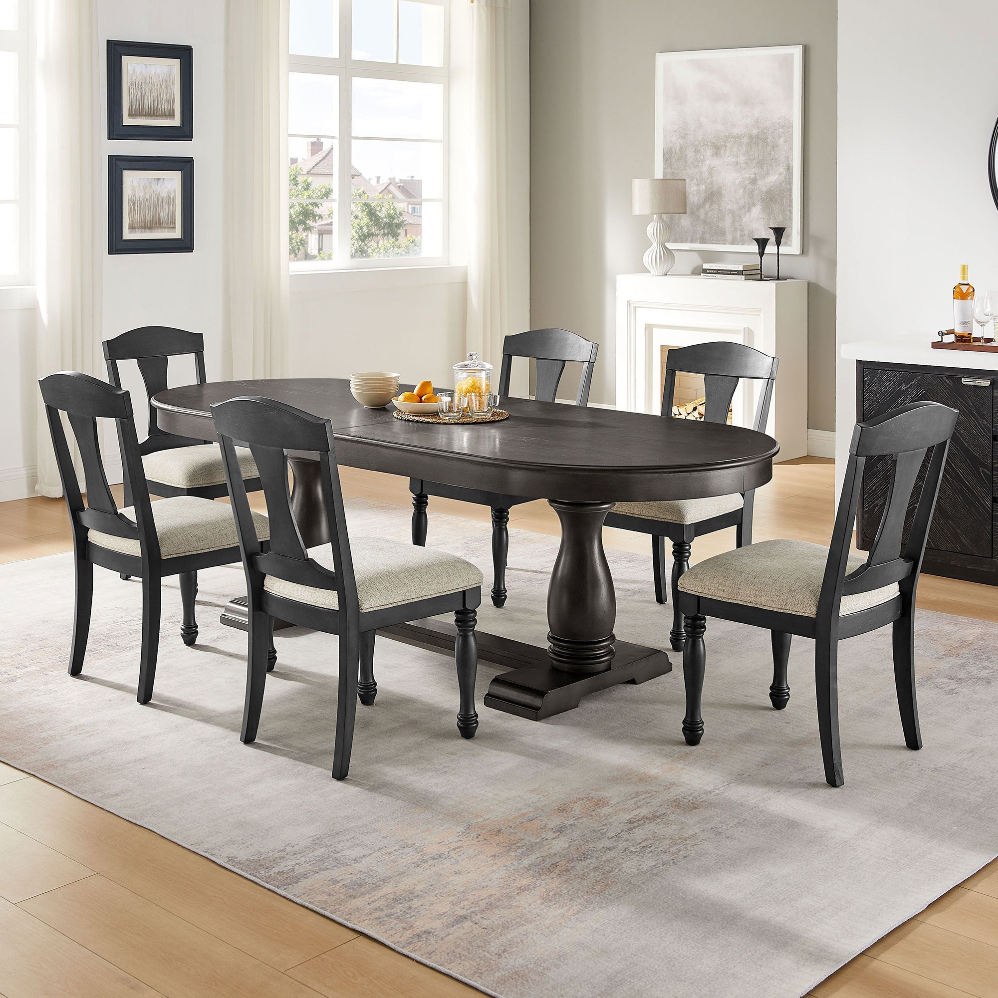 94.06 Inch Extendable Wooden Dining Table