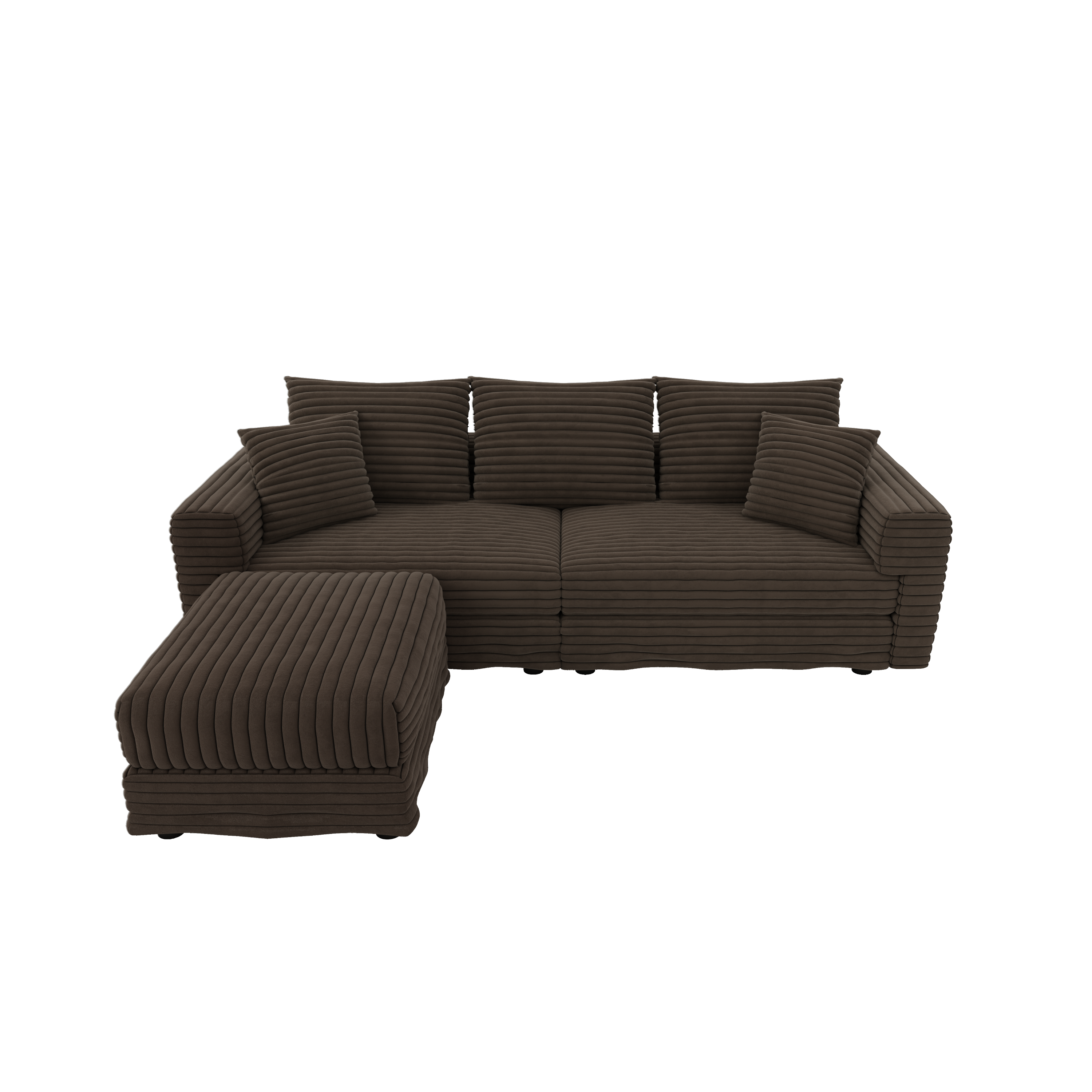 82.7' Modern Comfy Cloud Couch Sofa with Soft Pillows + Ottomans Option