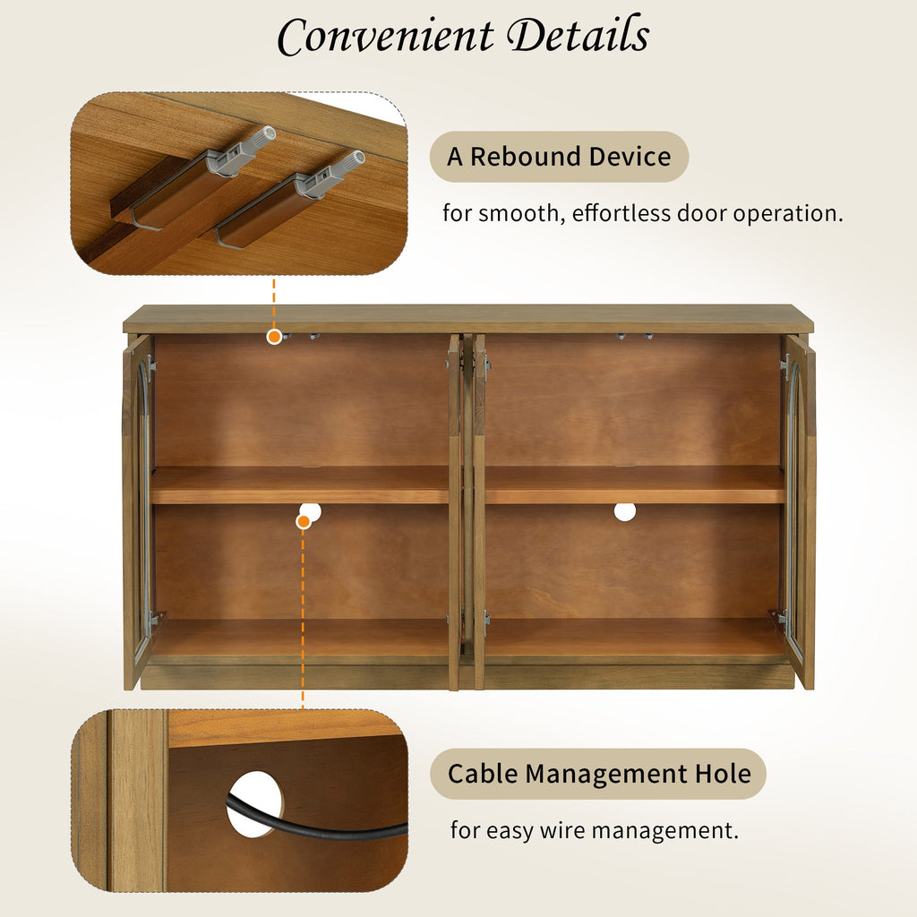 4-Door Large Arched Buffet  Storage Cabinet