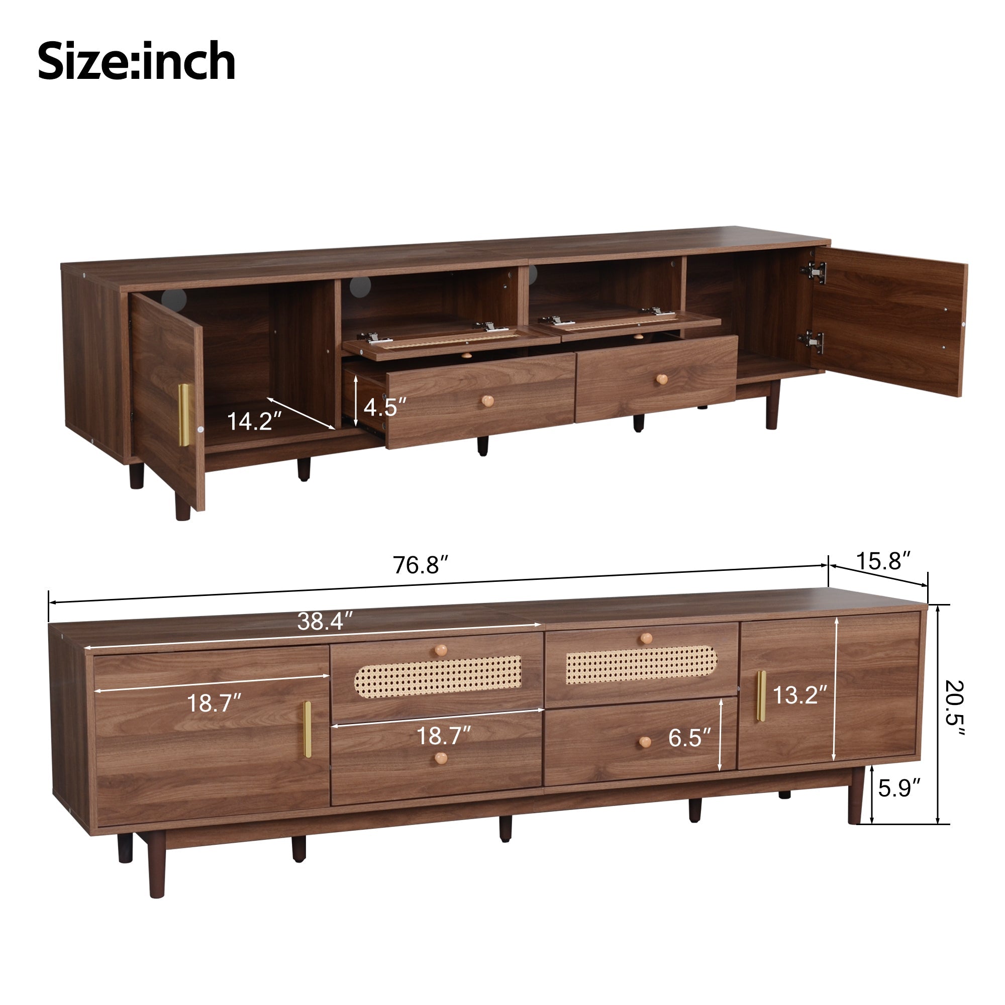 76' Modern Chic Entertainment Center
