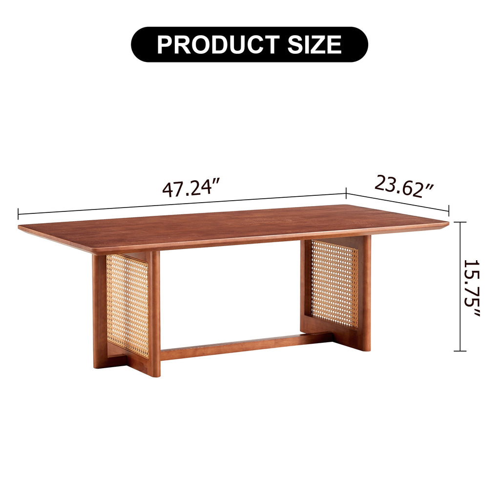 Chinese Style Rattan Solid Wood Coffee Low Table