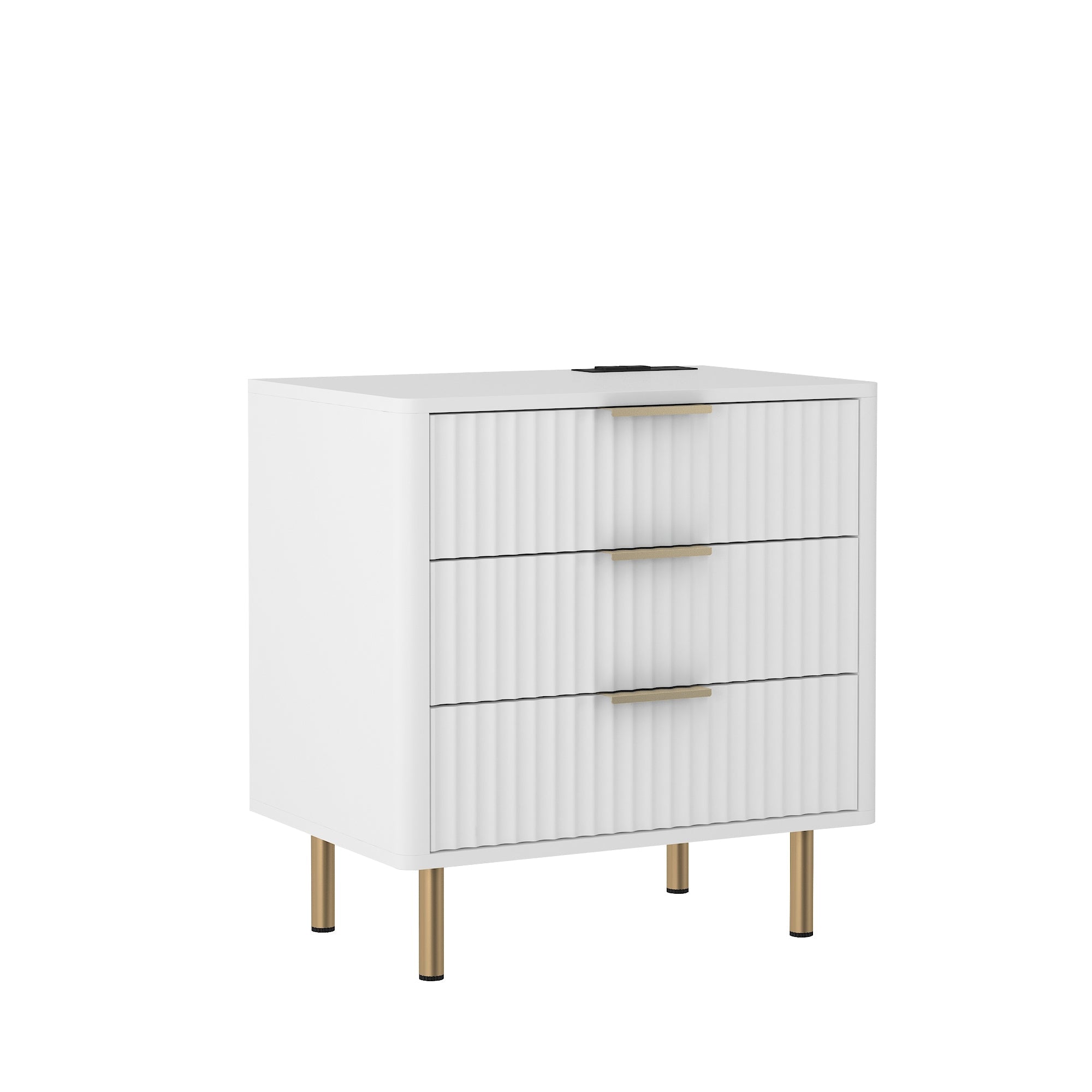 Modern Night Stand with Storage Cabinet for Bedroom with 3 Drawers