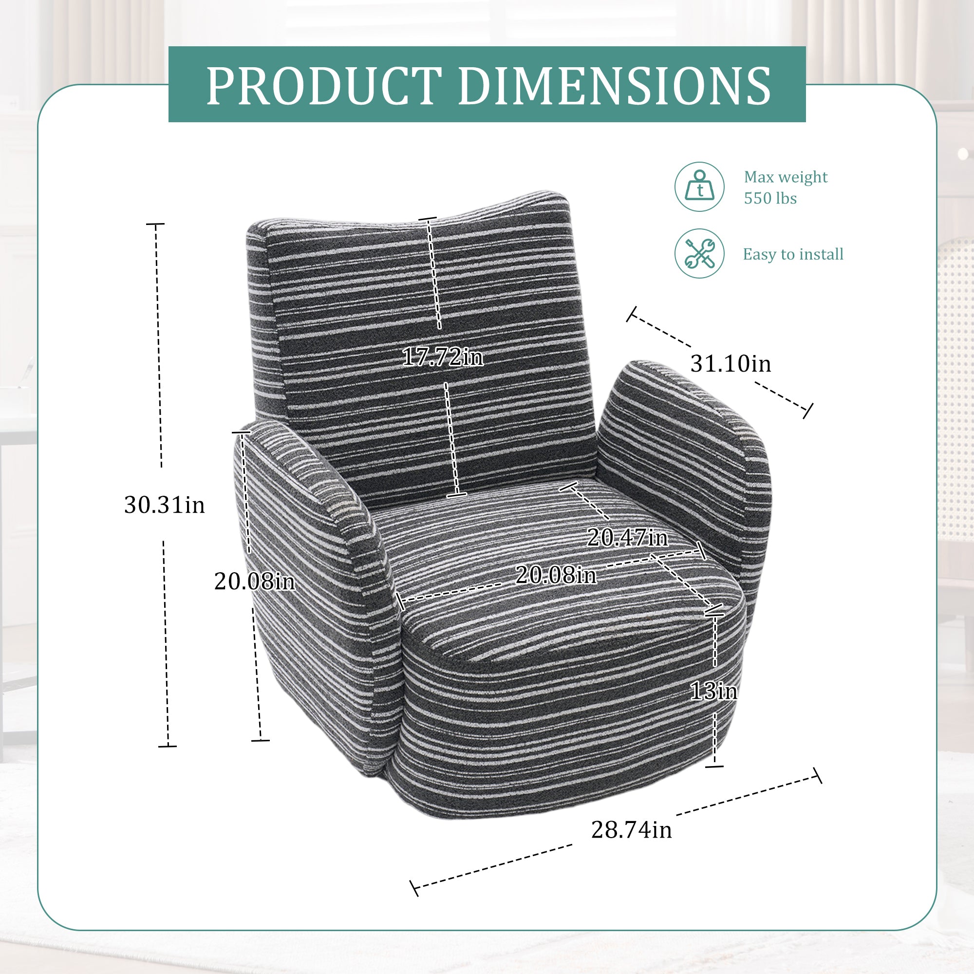 Modern Style Swivel Leisure Chair