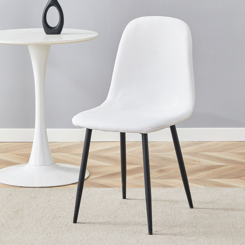 Luxury Simple Chair Black Linen Dining Chair  (Set of 4)